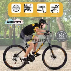 VELOX - Bicicleta Montañera Deportiva Aro 29 «Roma MTB II» Black & Yellow