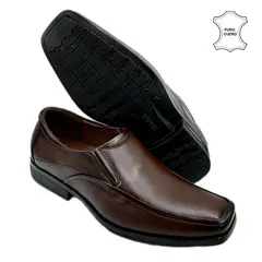 GENERICO - Zapatos Escolares de Cuero con elástico Juvenil