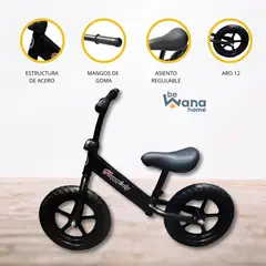 HAPPY BABY - Bicicleta De Equilibrio Ajustable «HAPPY BABY» BLACK