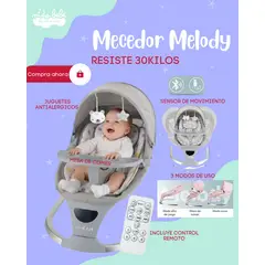 Baby - Silla mecedora para bebé MELODY color PLOMO