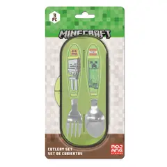 MINECRAFT - SET DE CUBIERTOS METALICOS CON CASE