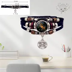 GENERICO - Pulsera de 12 constelaciones de cuero