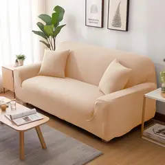 GENERICO - Funda Para Muebles De 3 asientos o 3 Cuerpos - Color Entero Crema