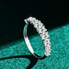 AFRODITA - Anillo Churumbela XL Promesa 376 Plata Maciza Bañado En Oro Blanco