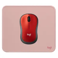 LOGITECH - COMBO MOUSE M185 ROJO Y PAD MOUSE ROSADO