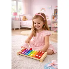 GENERICO - Xilófono Infantil de Madera 8 Notas – Juguete Musical Educativo para Niños