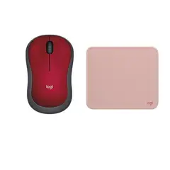 LOGITECH - KITLOGITECH MOUSE M185 ROJO Y PAD MOUSE 200X230 ROSADO