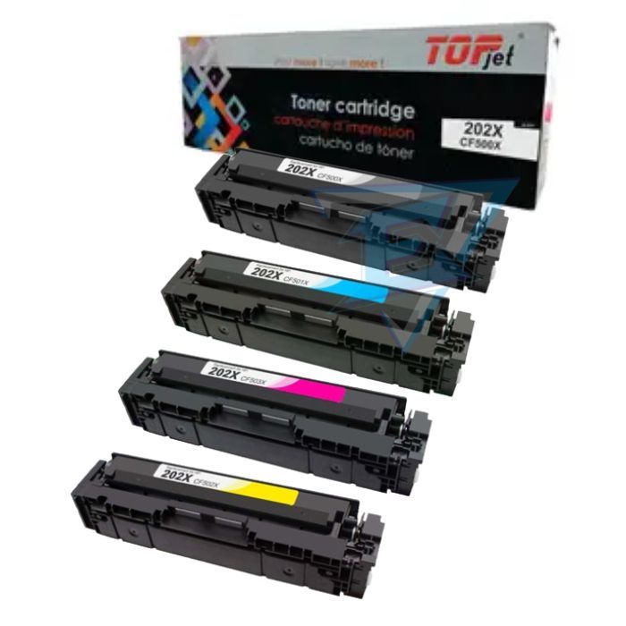 KIT DE TONER COMPATIBLE 202X NEGRO CIAN YELLOW MAGENTA