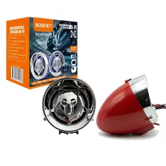 GENERICO - Set Parlante Alarma Para Moto Universal Bossney Con Bluetooth Rojo