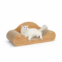 GENERICO - Rascador Cama Para Gato Rectangular Curvo 2 en 1 de 20x60x25cm