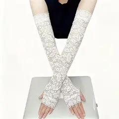 GENERICO - GUANTES LOLITAS ENCAJE FLORAL ELEGANCE BRIDAL