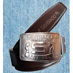 GENERICO - Correa de cuero Natural Marca Silverado Modelo estilo Vaquero