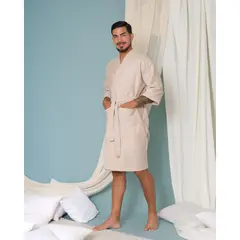 SOÑALIERE - Salida de Baño Hombre Microfibra - Beige L