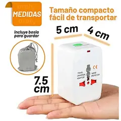 OEM - Adaptador Universal Viajero Enchufe AU US EU UK Todo En 1 Portátil Con Protección De Sobretensión