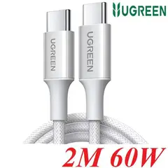 UGREEN - Cable L501 60W 3A 2m Fast Charging Nylon Braided Blanco