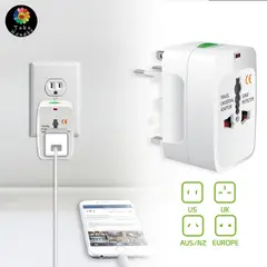OEM - Adaptador de Enchufe Internacional Universal Europa USA y Más Todo en Uno Viajero
