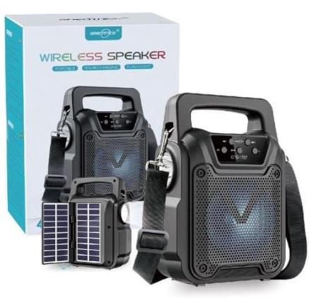 Parlante GTS-1767 4 Pulgadas Con Carga Panel Solar Color Negro