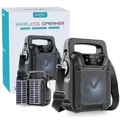 GENERICO - Parlante GTS-1767 4 Pulgadas Con Carga Panel Solar Color Negro