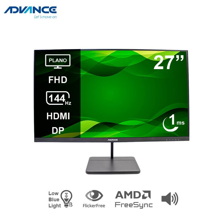 Monitor plano ADV-2755S 27 FHD IPS 144Hz 1ms HDMI DP