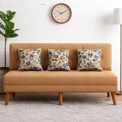 ARTSOFA - Banqueta Tres Cuerpos Toscana Camel Antifluido + Cojines Aleatorios