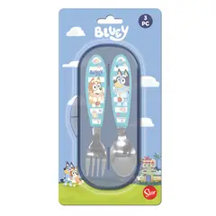 BLUEY - SET DE CUBIERTOS METALICOS CON CASE GLCPS