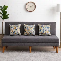 ARTSOFA - Banqueta Tres Cuerpos Toscana Gris Antifluido + Cojines Aleatorios