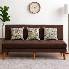 ARTSOFA - Banqueta Tres Cuerpos Toscana Marrón Antifluido + Cojines Aleatorios