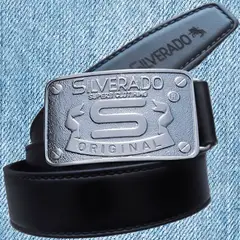 GENERICO - Correa de cuero Natural Marca Silverado Modelo estilo Vaquero