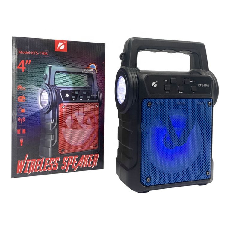Parlante KTS-1706 Con Carga Solar + Micrófono + Linterna Portátil