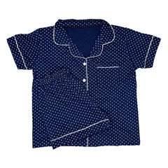 OTTOWARE - PIJAMA CAMISERO DAMA AZUL PUNTOS