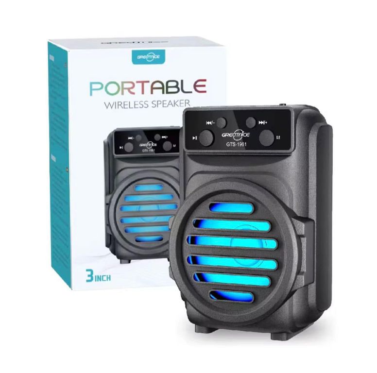 Mini Parlante Alta Voz Bluetooth 3 Pulgadas Portátil Color Negro