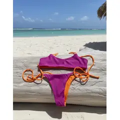 SOLARY - Bikini 2 Piezas Reversible Purpura & Naranja