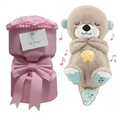 GENERICO - Peluche Nutria Grande Musical y Ramo de Rosas Aniversario San Valentín Parejas