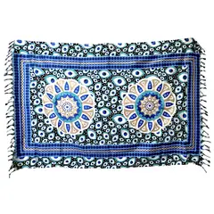 MAGE DISTRIBUTION - Pareo Mandala Ojo Turco y Ojo Griego Azúl Con Blanco