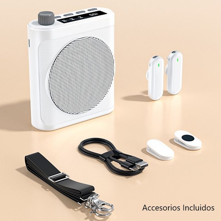 Amplificador De Voz Para Clases - Mp3 Bluetooth - 2 micros Inalambricos