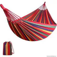 GENERICO - Hamaca Colgante Portátil con Funda Multicolor