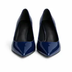 GENERICO - Zapato Reyna Azul taco 5 charol