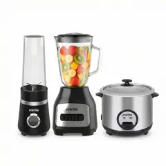 PRACTIKA - LICUADORA BL-600 + MINI LICUADORA SHAKE TO GO + OLLA ARROCERA POM-1K II