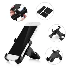 GENERICO - Holder Soporte de Aluminio para Moto Bicicleta Scooter 360° Negro
