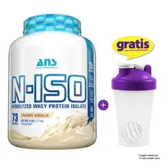 ANS PERFORMANCE - PROTEÍNA HIDROLIZADA N-ISO WHEY PROTEINA 2.27 KG VAINILLA MÁS SHAKER