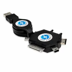 GENERICO - Cable Cargador USB Universal 5 en 1 Retráctil Multi Conectores – Emergencia y Viaje