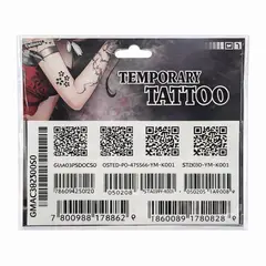 GENERICO - Tatuajes Temporales Código de Barras Barcode Body Art Urbano Impermeable Estilo Street