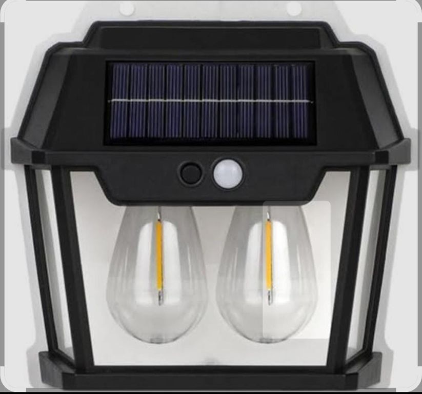 Lámpara Aplique Solar de Pared Exterior con Sensor de Movimiento y Filamento LED