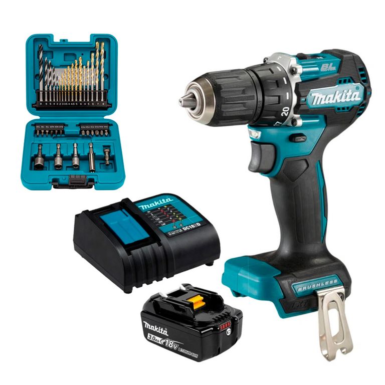 Taladro Percutor 12 DHP487SF 18V Brushless + Brocas