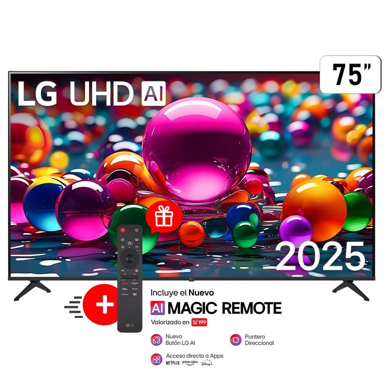Televisor 75 UHD 4K THINQ Ai Smart Tv 75UA8050PSA + Control Magic