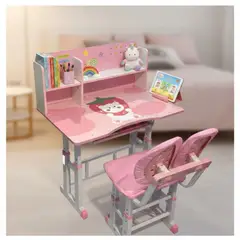 GENERICO - Escritorio Infantil para Niños y Niñas Silla + Repisa Diseño Fresita Compartimientos