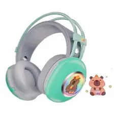 GENERICO - Audífonos Bluetooth Capibara verde Luces Rgb Gamer Inalámbricos