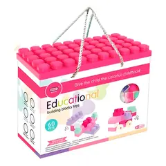 GENERICO - Bloques de Construcción Educativos 60 Piezas Rosado