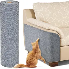 GENERICO - RASCADOR PROTECTOR ADHESIVO DE MUEBLES PARA GATOS - GRIS CLARO 60x30