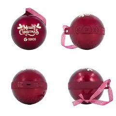 TEROS - Parlante Inalámbrico Merry Christmas TE-6018R Bluetooth 53 Tipo USB-C Color Rojo